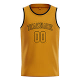 Custom Yellow & Yellow Colors Design Sports Basketball Jersey
