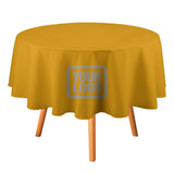 Custom Yellow Gray Round Table Cloth