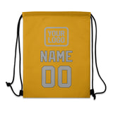 Custom Yellow Gray Drawstring Bag