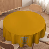 Custom Yellow Gray Round Table Cloth