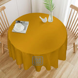 Custom Yellow Gray Round Table Cloth