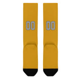 Custom Yellow Gray Knee-High Sock