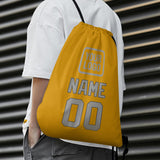 Custom Yellow Gray Drawstring Bag