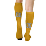 Custom Yellow Gray Knee-High Sock