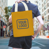 Custom Yellow Gray Canvas Tote Bag