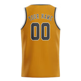 Custom Yellow & Dark Grey Colors Design Sports Basketball Jersey