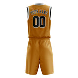 Custom Yellow Dark Grey Basketball Set