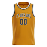 Custom Yellow & Dark Grey Colors Design Sports Basketball Jersey