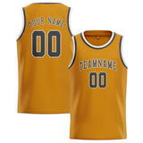 Custom Yellow & Dark Grey Colors Design Sports Basketball Jersey