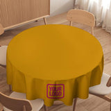 Custom Yellow Pink Round Table Cloth
