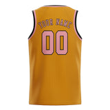Custom Yellow & Light Pink Colors Design Sports Basketball Jersey