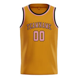 Custom Yellow & Light Pink Colors Design Sports Basketball Jersey