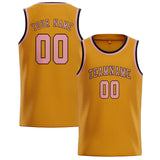 Custom Yellow & Light Pink Colors Design Sports Basketball Jersey