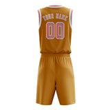 Custom Yellow Light Pink Basketball Set