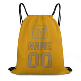 Custom Yellow Light Khaki Drawstring Bag