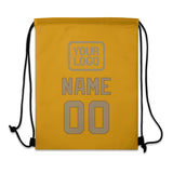 Custom Yellow Light Khaki Drawstring Bag