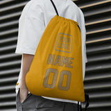 Custom Yellow Light Khaki Drawstring Bag