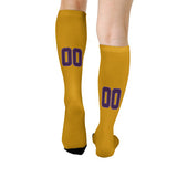 Custom Yellow Purple Knee-High Sock