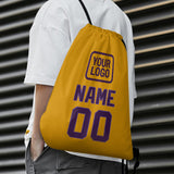 Custom Yellow Purple Drawstring Bag
