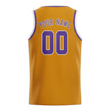 Custom Yellow & Light Purple Colors Design Sports Basketball Jersey