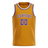 Custom Yellow & Light Purple Colors Design Sports Basketball Jersey