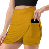 Custom Yellow Emerald Green A-Line Skort