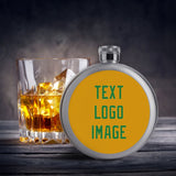 Custom Yellow Emerald Green Hip Flask