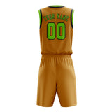 Custom Yellow Emerald Green Basketball Set