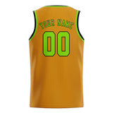 Custom Yellow & Emerald Green Colors Design Sports Basketball Jersey
