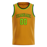 Custom Yellow & Emerald Green Colors Design Sports Basketball Jersey