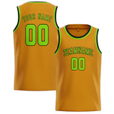 Custom Yellow & Emerald Green Colors Design Sports Basketball Jersey