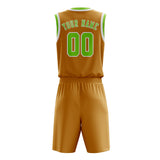 Custom Yellow Emerald Green Basketball Set
