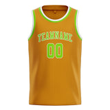 Custom Yellow & Emerald Green Colors Design Sports Basketball Jersey