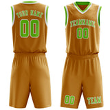 Custom Yellow Emerald Green Basketball Set