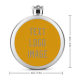 Custom Yellow Light Khaki Hip Flask