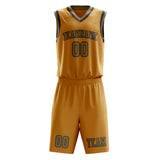 Custom Yellow Light Khaki Basketball Set