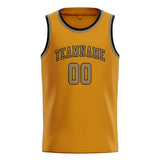 Custom Yellow & Light Khaki Colors Design Sports Basketball Jersey