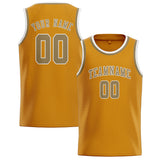 Custom Yellow & Light Khaki Colors Design Sports Basketball Jersey