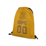 Custom Yellow Khaki Drawstring Bag