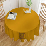 Custom Yellow Khaki Round Table Cloth
