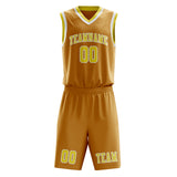 Custom Yellow Light Yellow Basketball Set