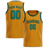 Custom Yellow & Blue Green Colors Design Sports Basketball Jersey