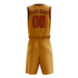 Custom Yellow Orange Basketball Set