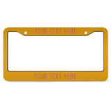 Custom Yellow Copper Rose License Plate Frame