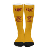 Custom Yellow Crimson Red Knee-High Sock