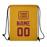 Custom Yellow Crimson Red Drawstring Bag