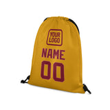 Custom Yellow Crimson Red Drawstring Bag