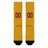 Custom Yellow Crimson Red Knee-High Sock