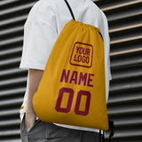 Custom Yellow Crimson Red Drawstring Bag