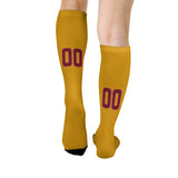 Custom Yellow Crimson Red Knee-High Sock